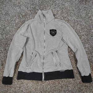 Noel Asmar Equestrian Jacket Womens XS Grey Full Zip Sweatshirt Pockets